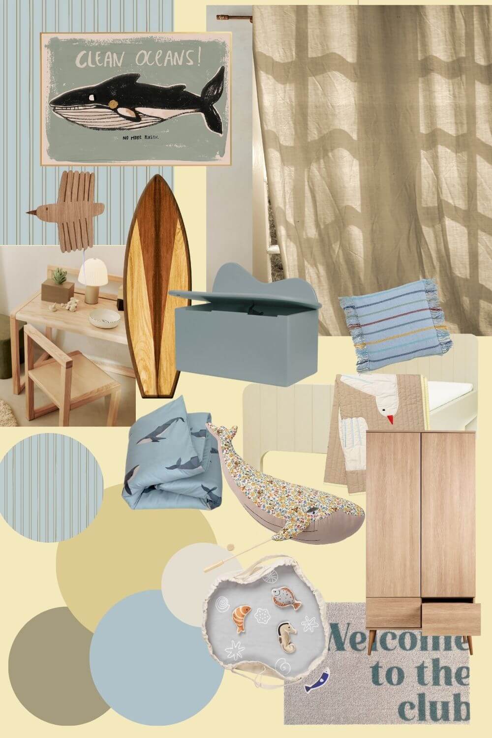 Scandifornia kinderkamer, interieurtrend 2025, beach vibes kinderkamer